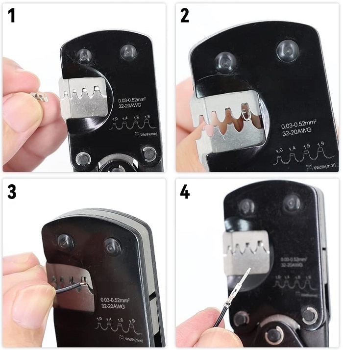 AMP faston terminal pin crimptool tang crimping tool 0.3mm-0.52mm 32-20-AWG