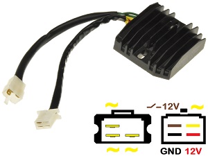 CARR20471 - Kawasaki Z1300 MOSFET Regulador de voltaje rectificador (SH230-12, SH530-12 Shindengen)