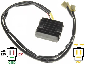 CARR101NX-LI - Honda NX250 MOSFET Regulador de voltaje rectificador Lithium-Ion - LiFePO4 LFP