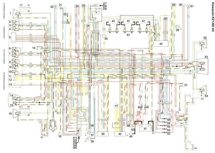 Kawasaki Z1300 KZ1300 A4 A5 wiring diagram