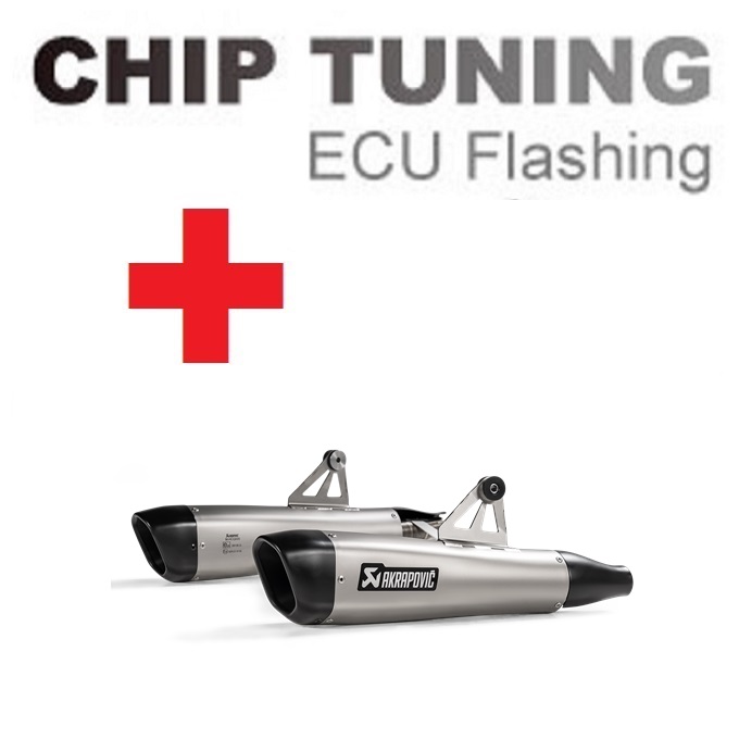 Truimph Bonneville T100 2017-2020 Ajuste flash de la ECU de alto rendimiento+Akrapovic S-T12SO4-HCQT (Stage 3)