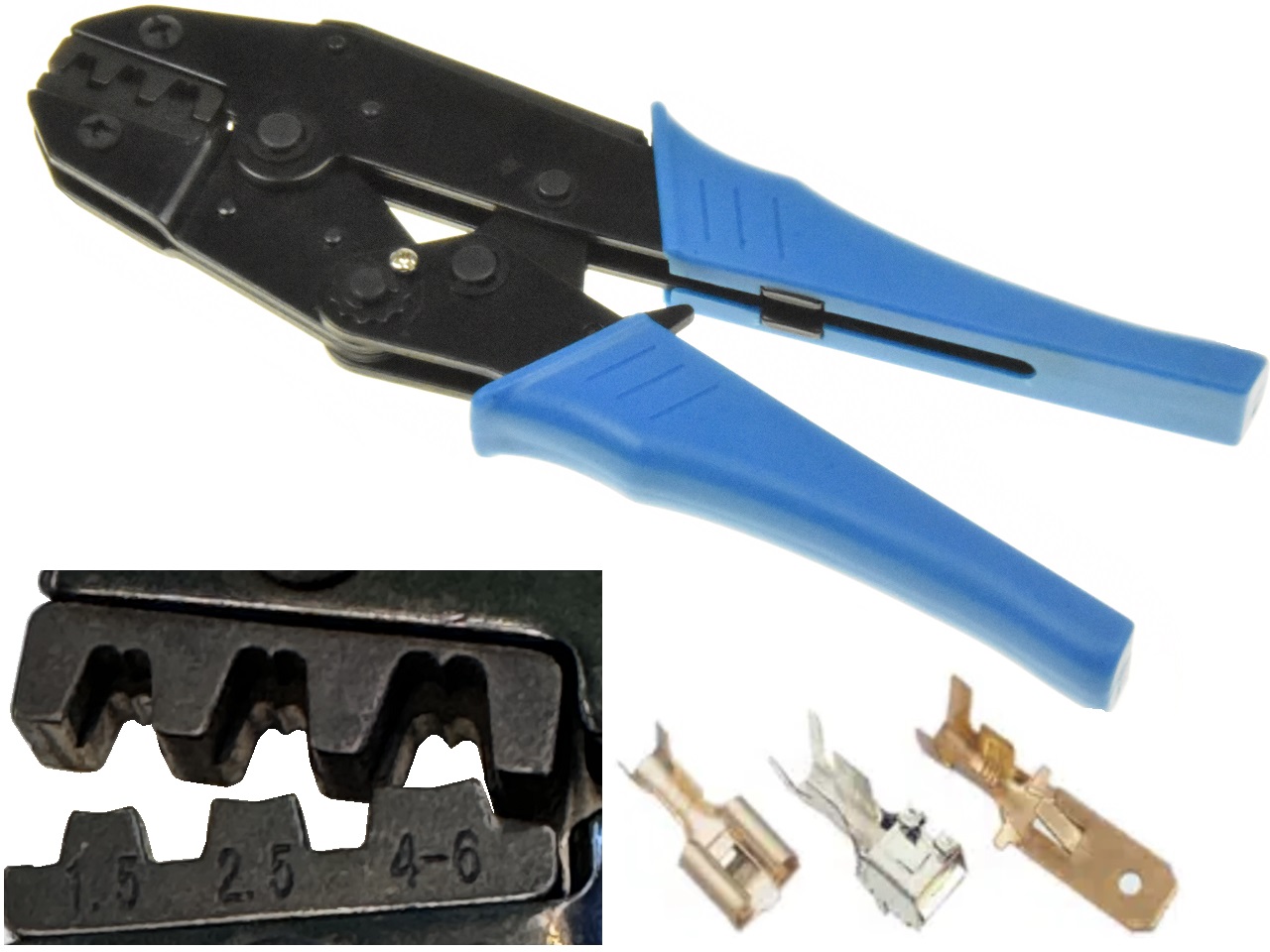 AMP faston crimping tool plier - 1.5mm2-6mm2 / 20-10AWG - Haga click en la imagen para cerrar