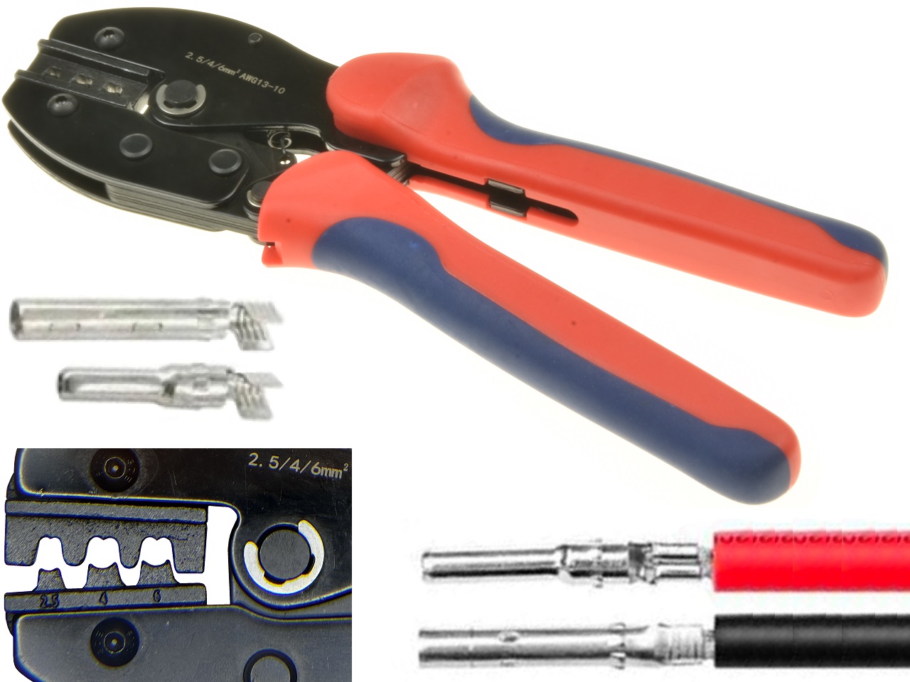 AMP faston crimping tool plier - 2.5mm2-6mm2 / 13-10AWG - Haga click en la imagen para cerrar