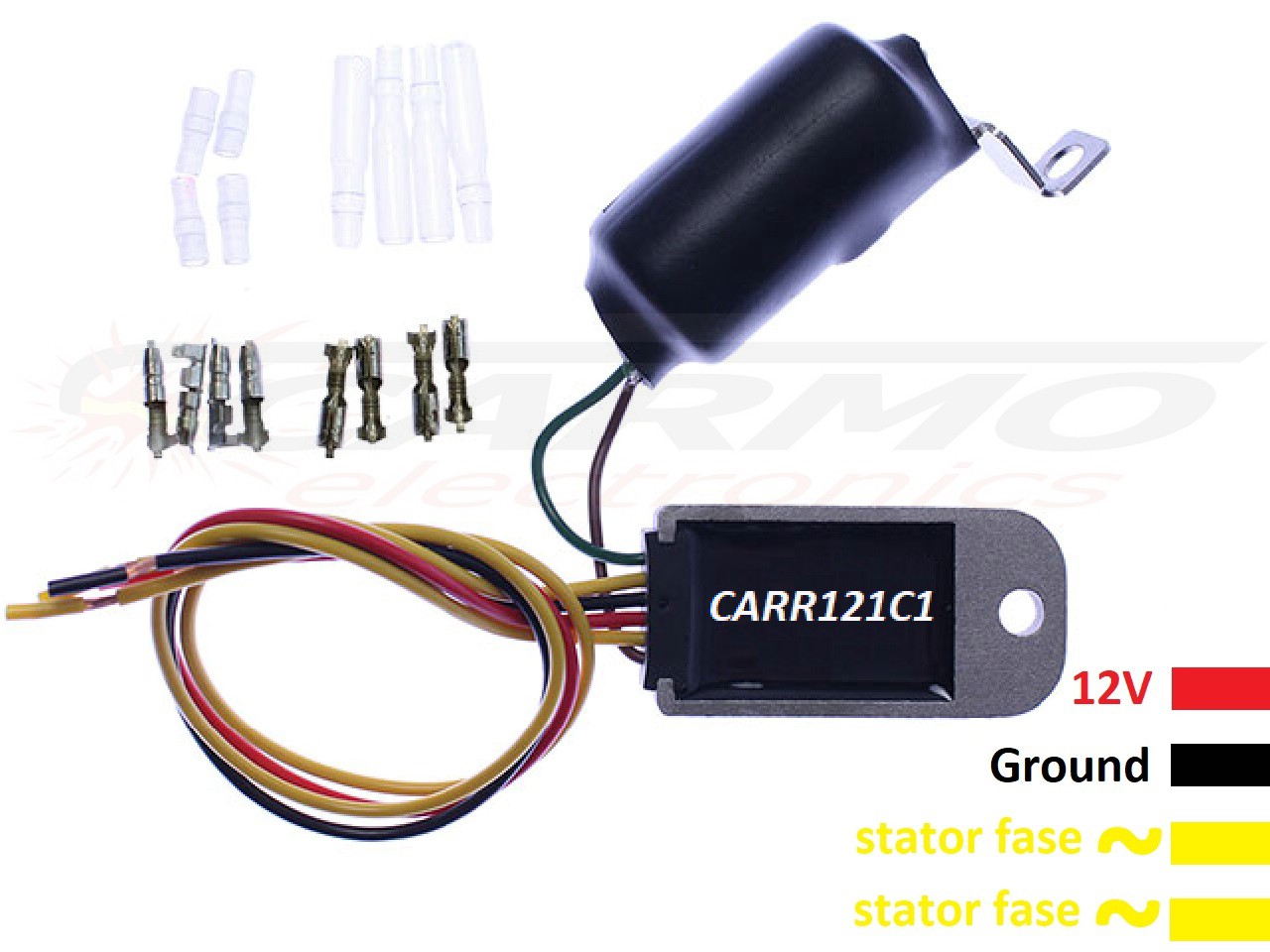 CARR121C1 - Rectificador regulador de voltaje de 2 fases con condensador, no necesita batería - para iluminación LED - Haga click en la imagen para cerrar