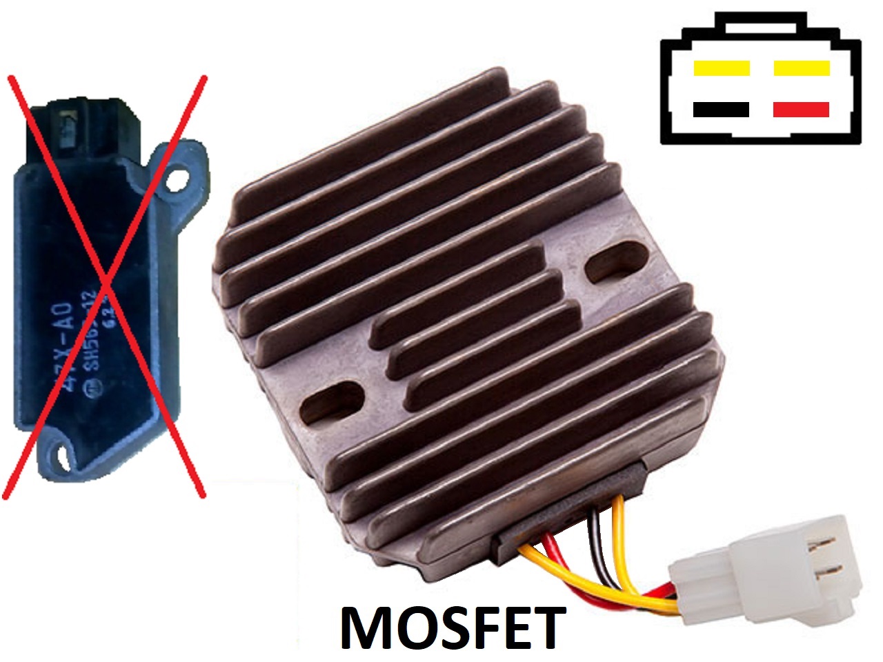 CARR421 - Yamaha 2 fase MOSFET Regulador de voltaje rectificador - Haga click en la imagen para cerrar