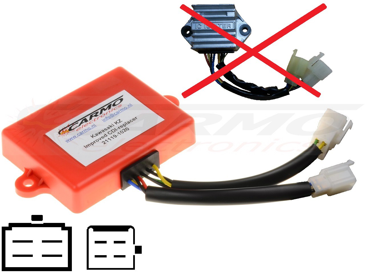 Kawasaki Z400 Z550 Z650 Z750 Z1000 TCI CDI unidad de control IC IGNITER 21119-1020 - Haga click en la imagen para cerrar