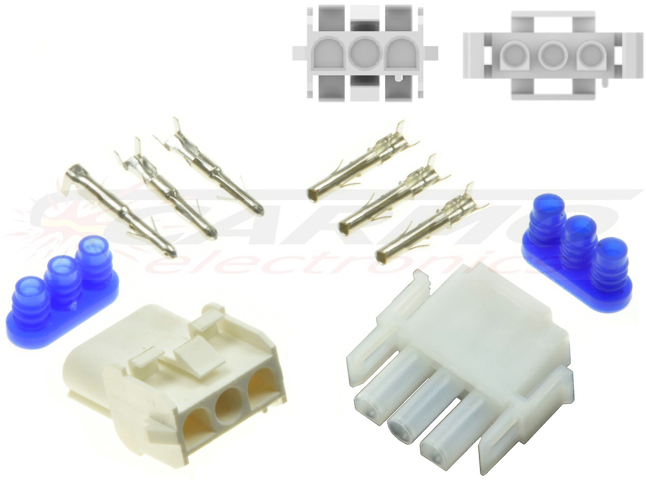 3 Polos Moto Guzzi Motoplat CDI ignition Moto Conector Set - Haga click en la imagen para cerrar