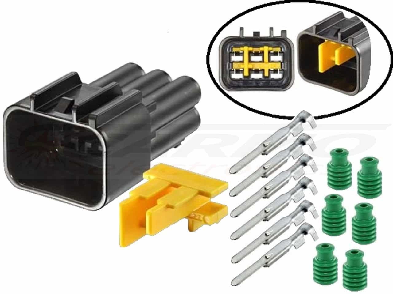 RFW-6P090-M - Conector moto macho 6 polos - Haga click en la imagen para cerrar