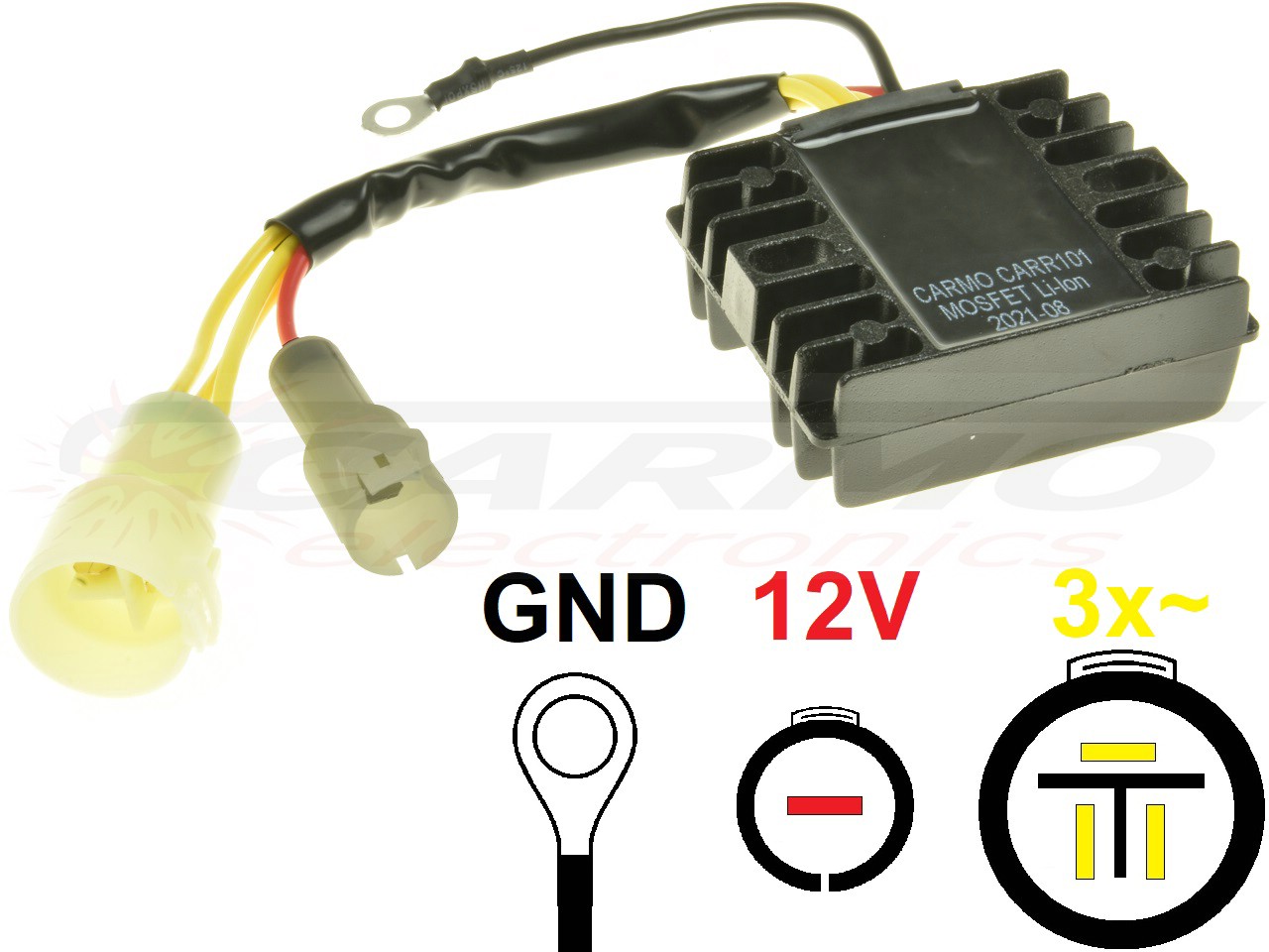 CARR101-DF - MOSFET Suzuki DF40 DF50 Johnson Evinrude 40HP 50HP Regulador de voltaje rectificador Lithium Ion 1999-2010 - Haga click en la imagen para cerrar