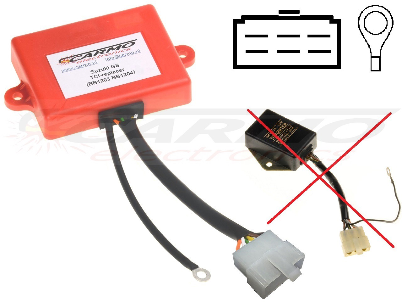 Suzuki GS400 GSX400 GS500 GS550 GS650 TCI CDI unidad de control 32900-33220, 32900-47320 - Haga click en la imagen para cerrar